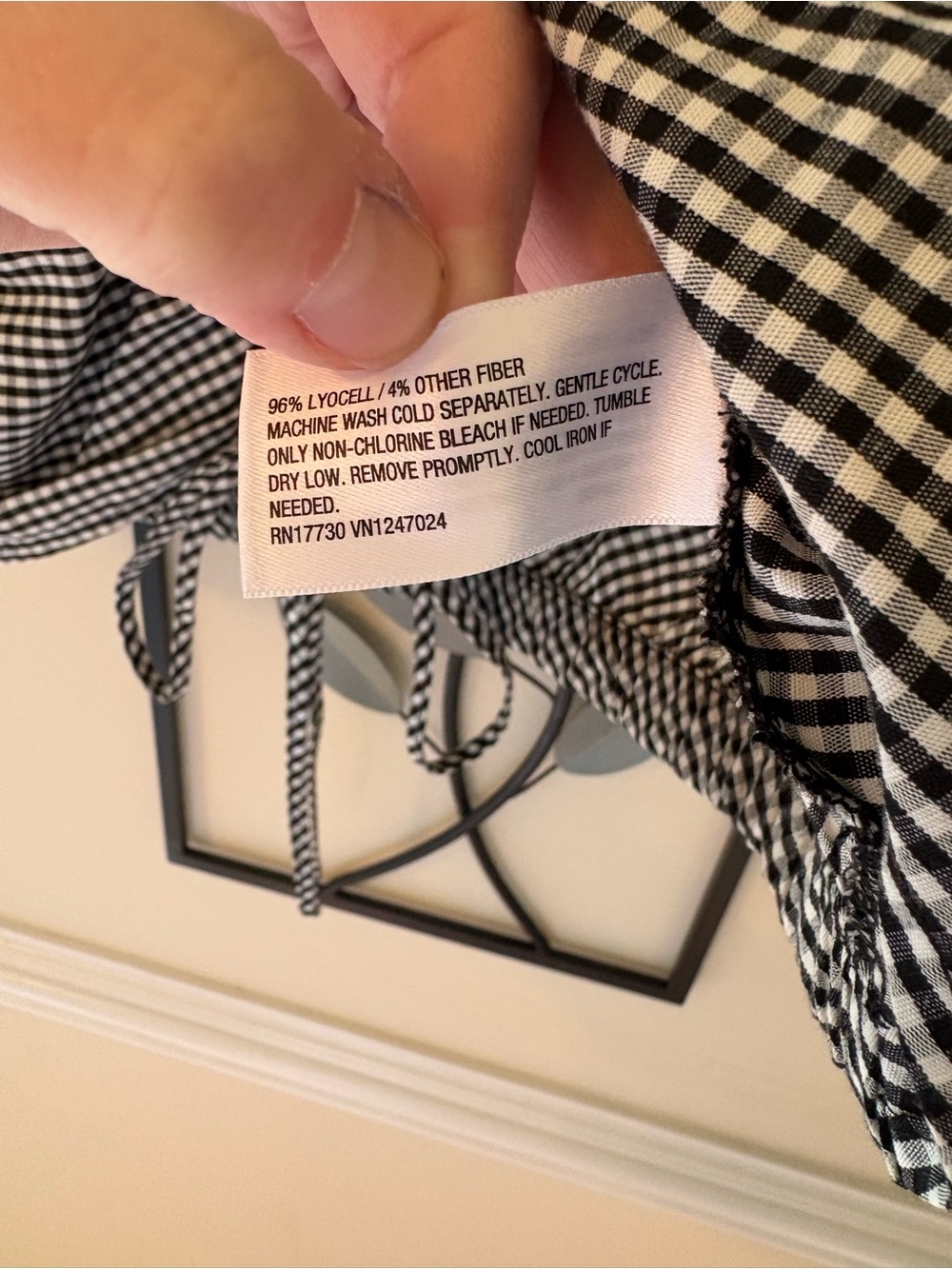 a new day Black & White Gingham Ruched Front Crop Top - Picture 6 of 8